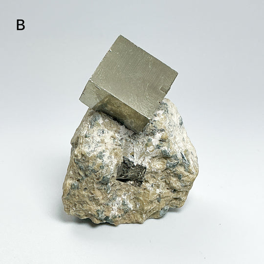 Iron Pyrite Cube in Matrix