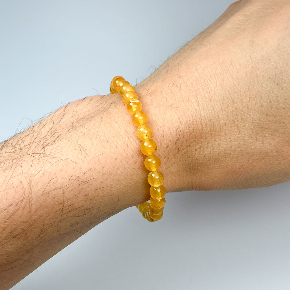 Lemon Amber Beaded Bracelet