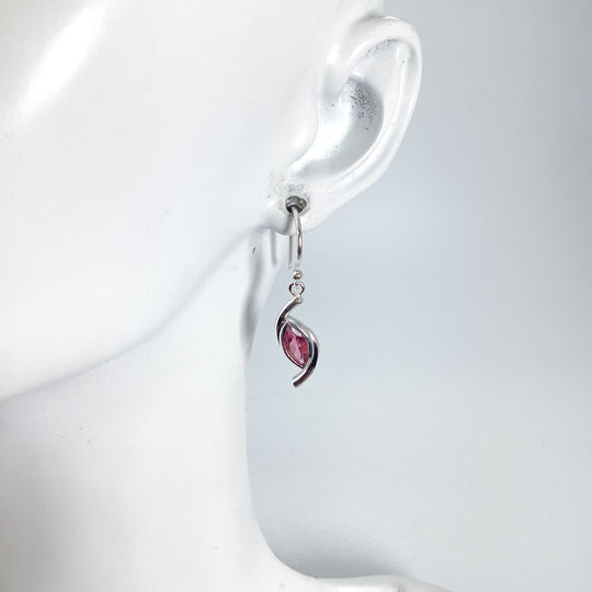 Pink Tourmaline Dangle Earrings