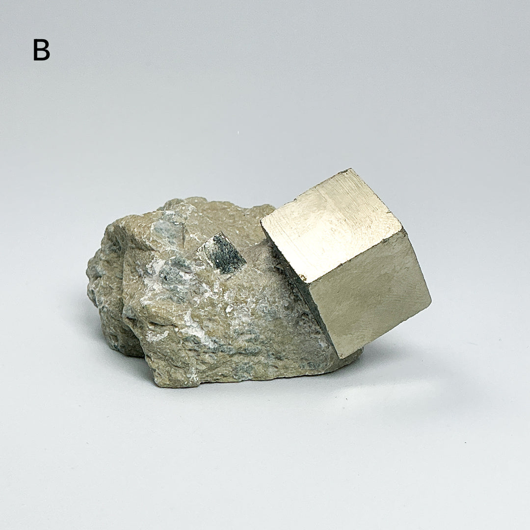 Iron Pyrite Cube in Matrix