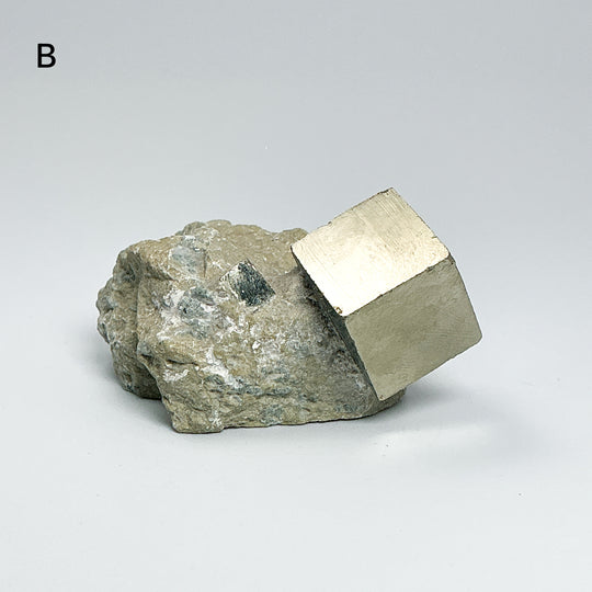 Iron Pyrite Cube in Matrix