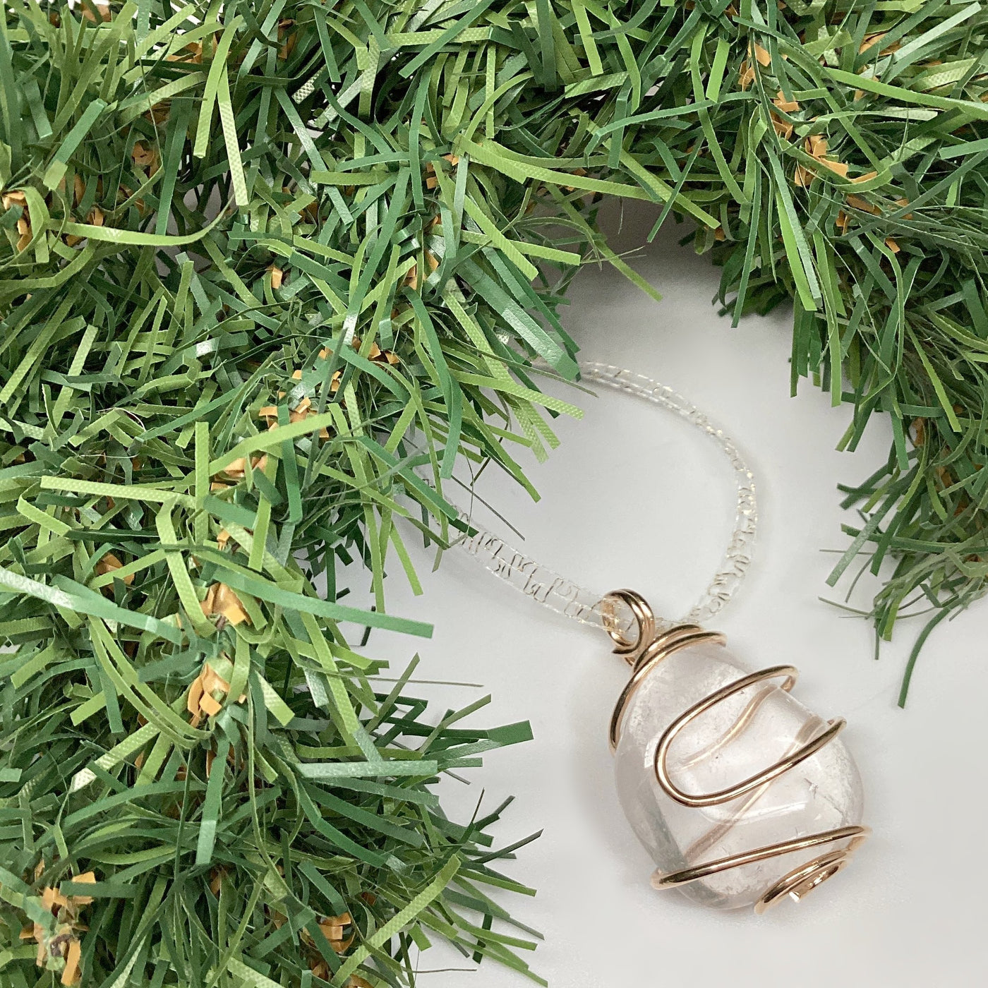 Wire Wrap Gemstone Christmas Ornament