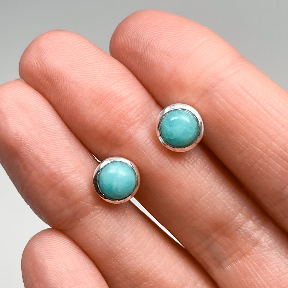 Amazonite Stud Earrings - Rocks and Gems Canada