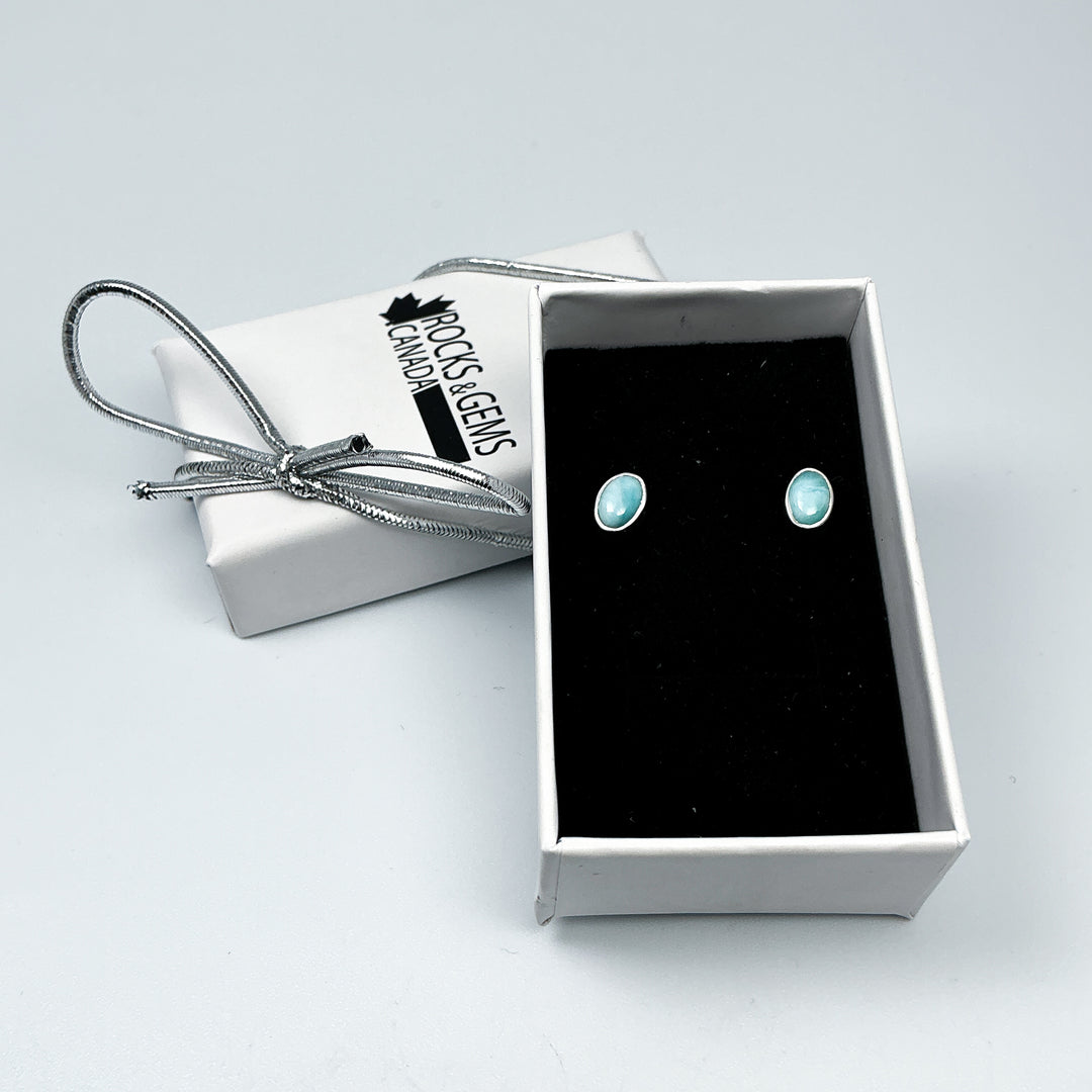Larimar Stud Earrings - Rocks and Gems Canada