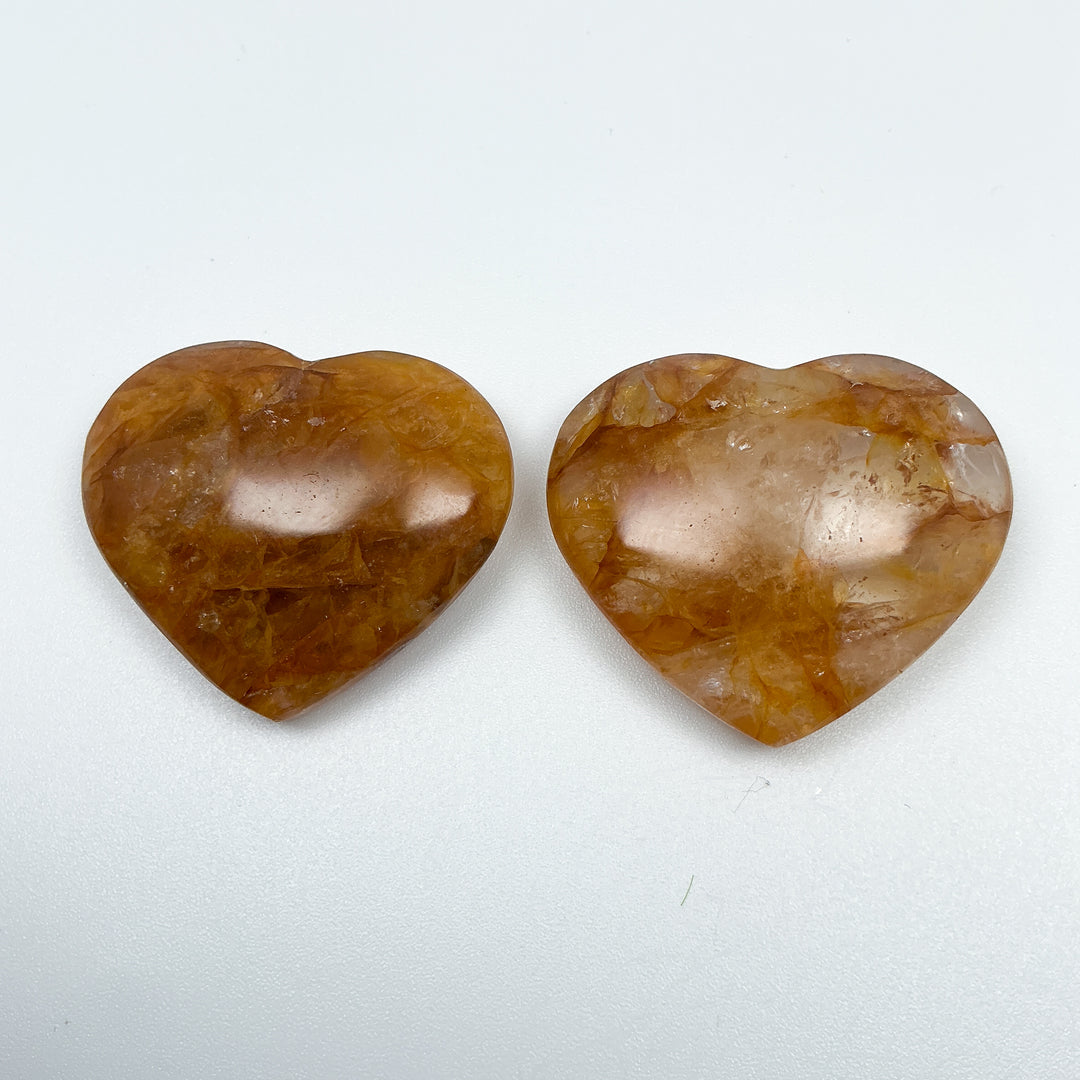 Golden Healing Quartz Heart