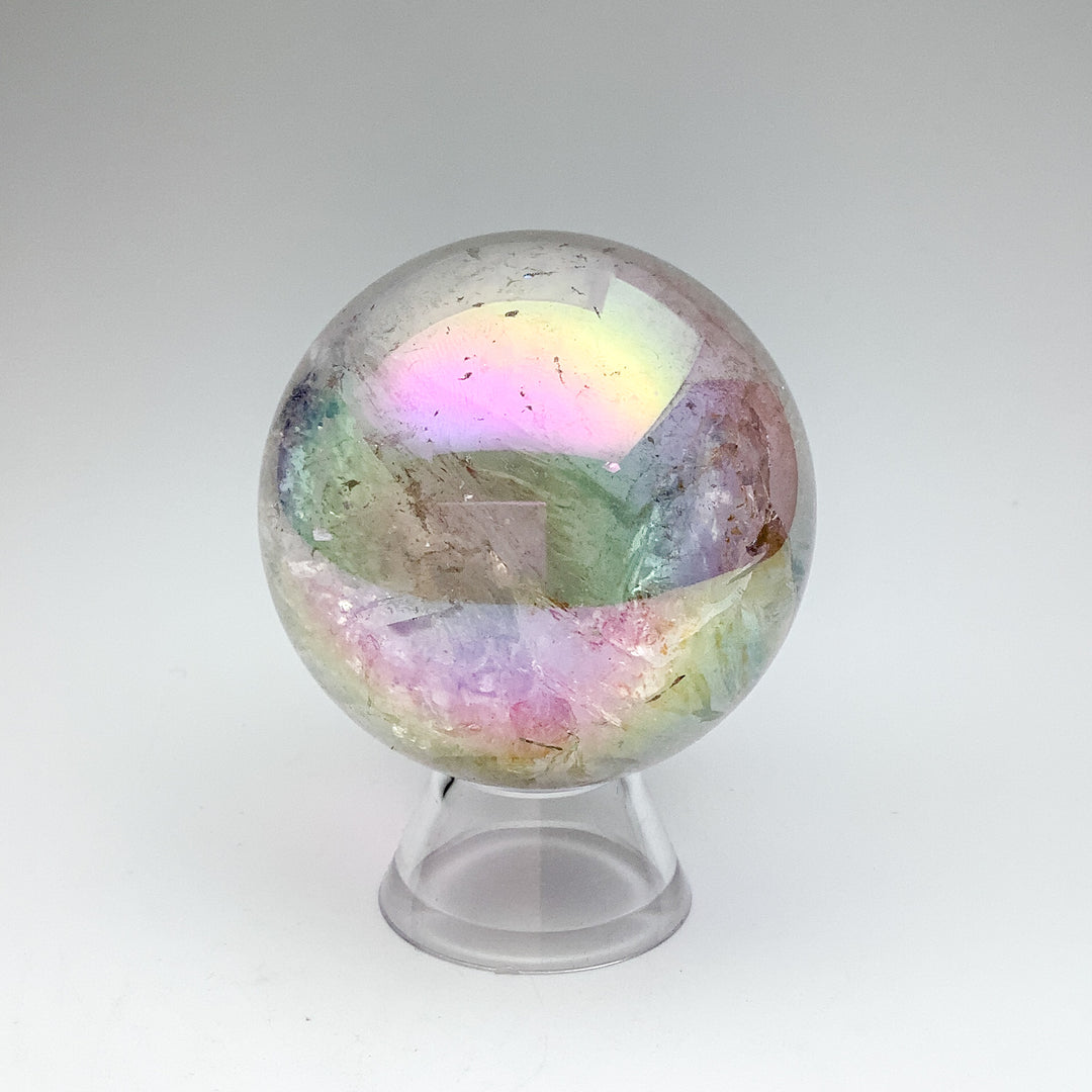 Aura Rose Quartz Sphere - Rocks and Gems Canada