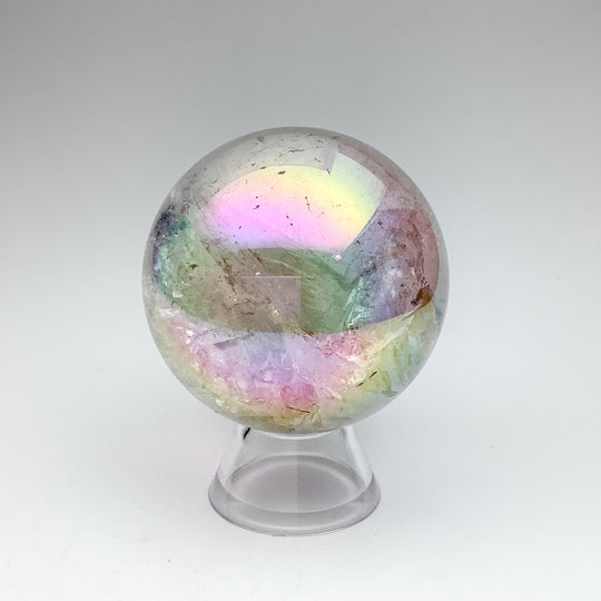 Aura Rose Quartz Sphere - Rocks and Gems Canada