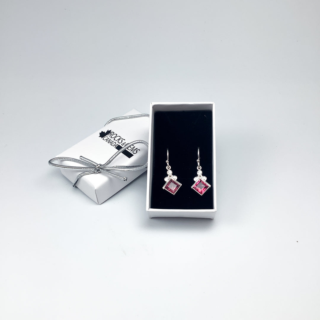 Pink Tourmaline Dangle Earrings