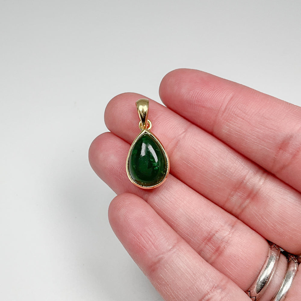 Canadian Jade Gold Finish Pendant - Rocks and Gems Canada