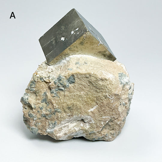 Iron Pyrite Cube in Matrix