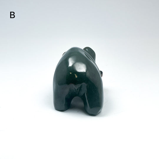 BC Jade Bear with Rhodonite Fish Carving - Rocks and Gems Canada