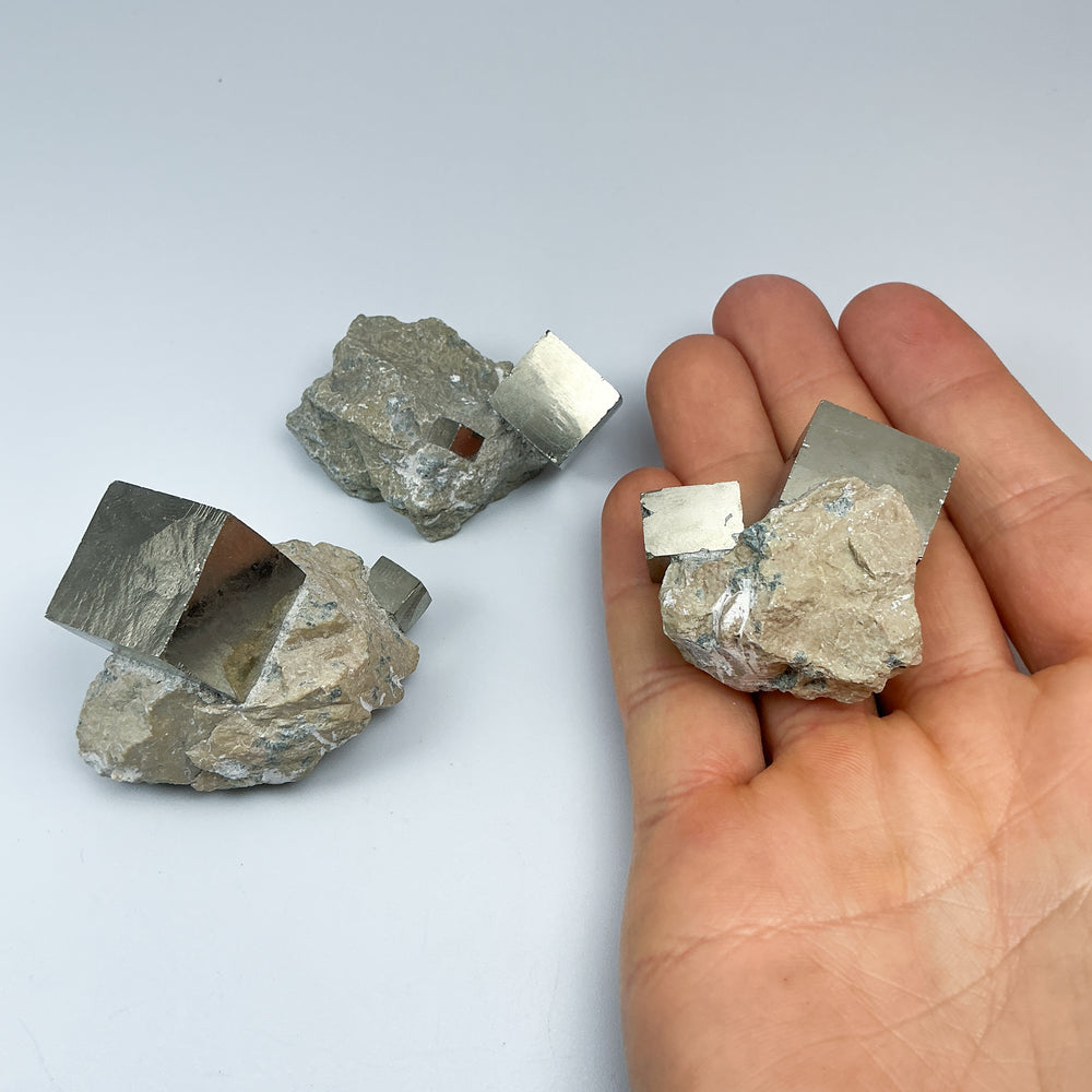 Iron Pyrite Cube in Matrix