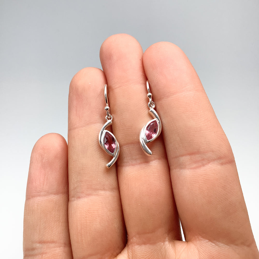 Pink Tourmaline Dangle Earrings