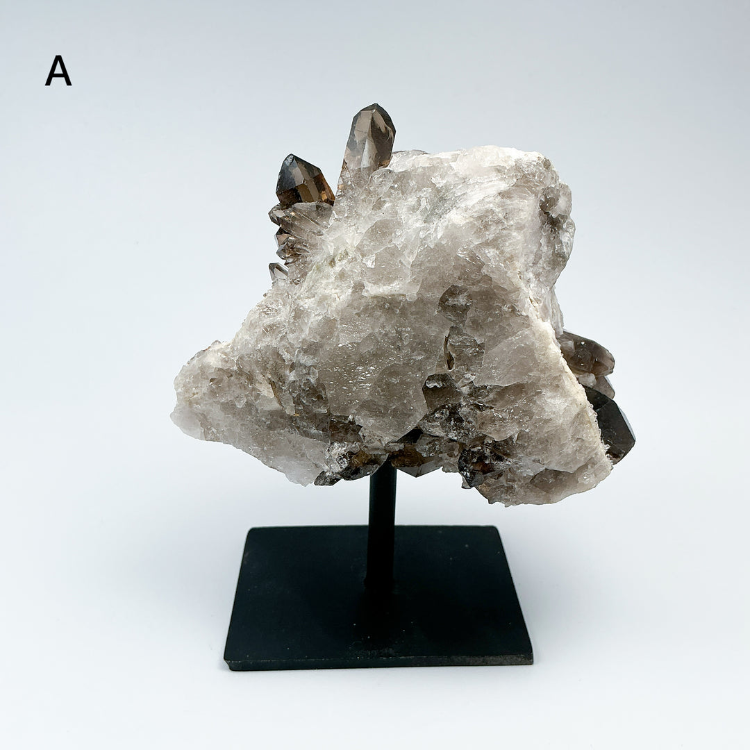 Smoky Quartz Cluster on Display Stand