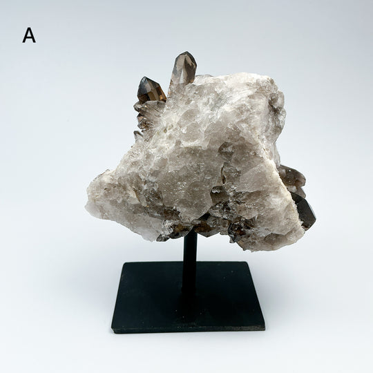 Smoky Quartz Cluster on Display Stand