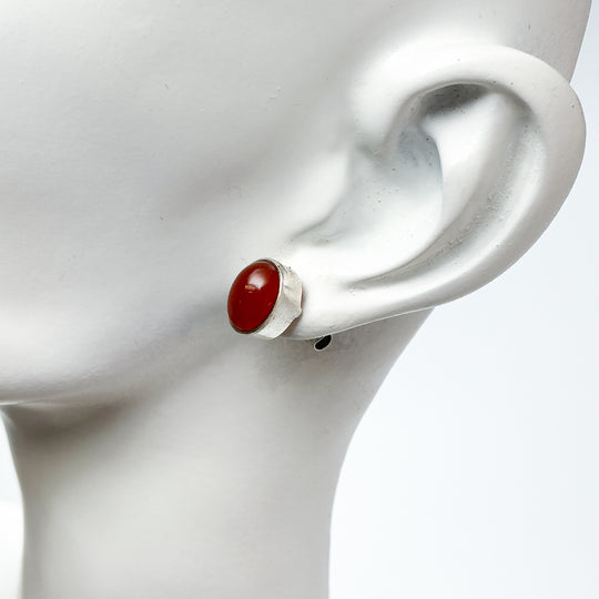 Carnelian Agate Stud Earrings