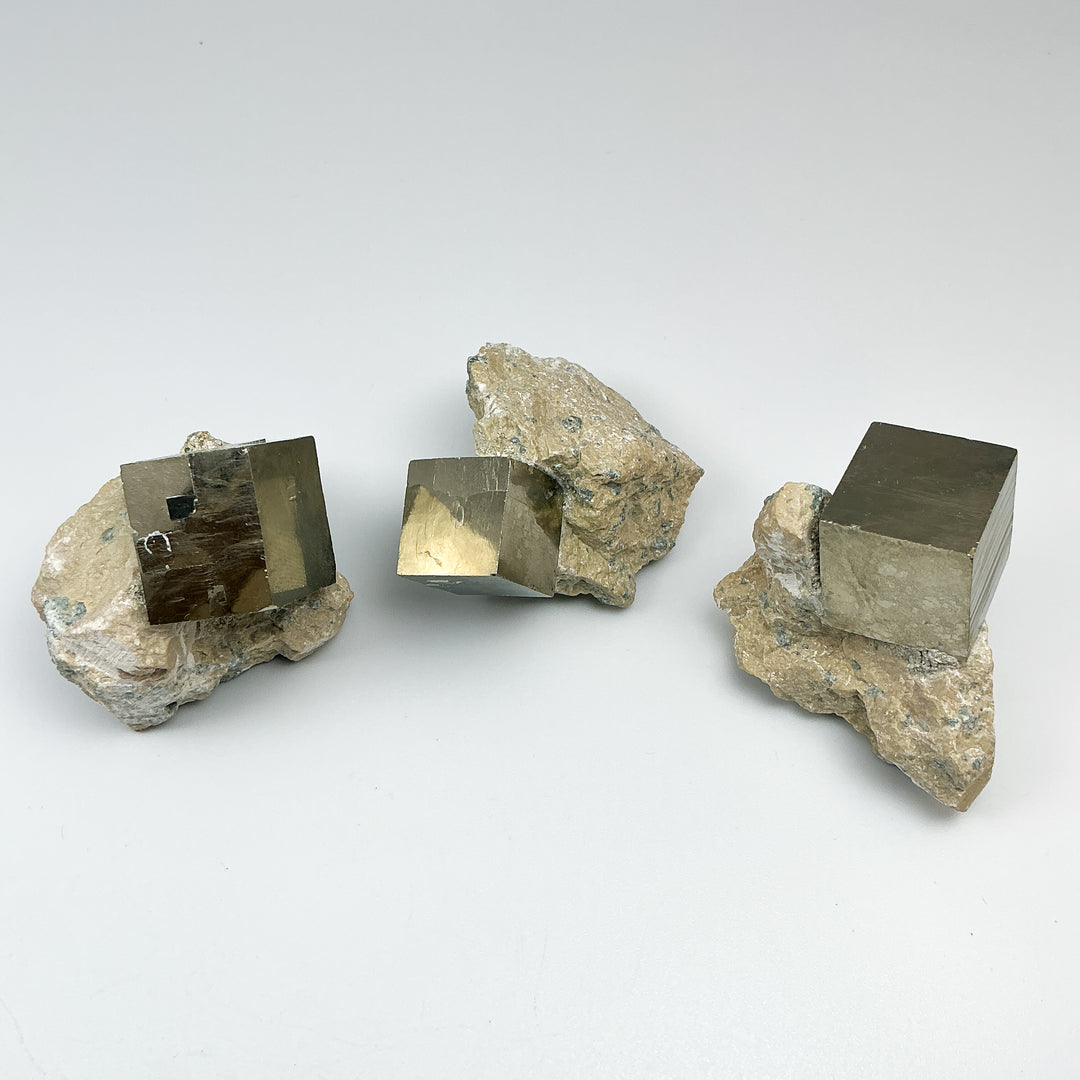 Iron Pyrite Cube in Matrix