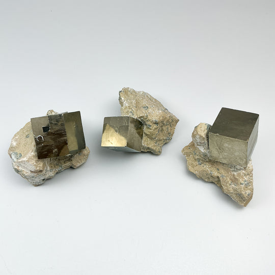 Iron Pyrite Cube in Matrix