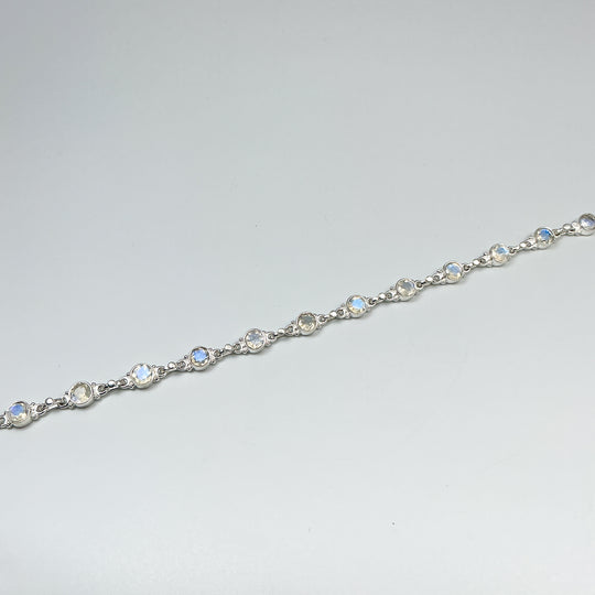 Rainbow Moonstone Sterling Silver Bracelet