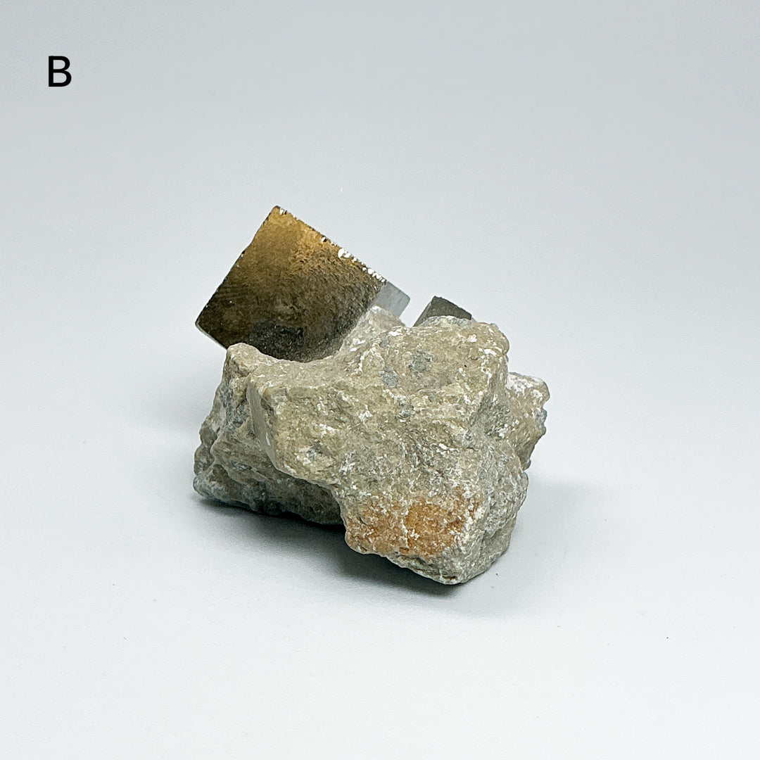 Iron Pyrite Cube in Matrix