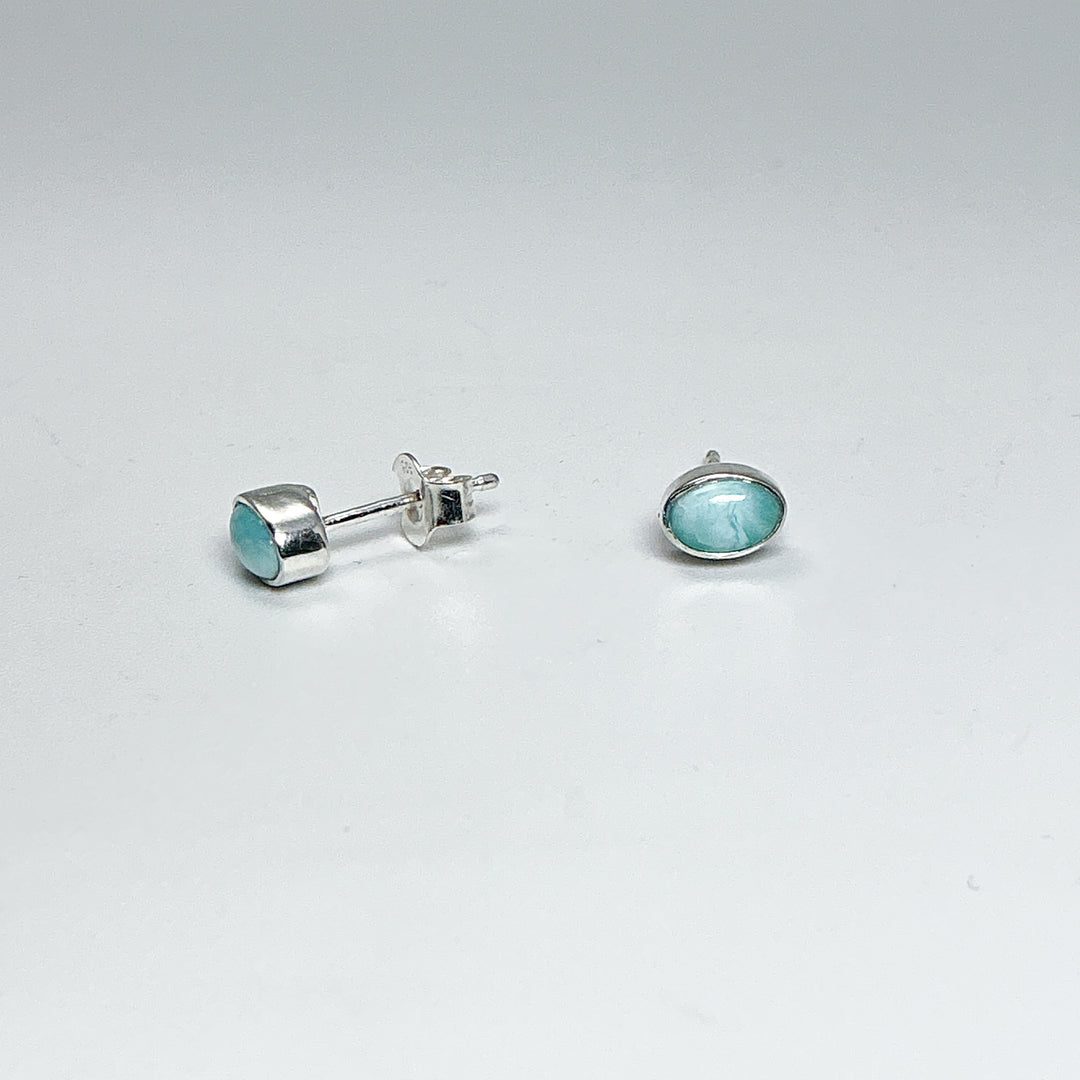 Larimar Stud Earrings - Rocks and Gems Canada