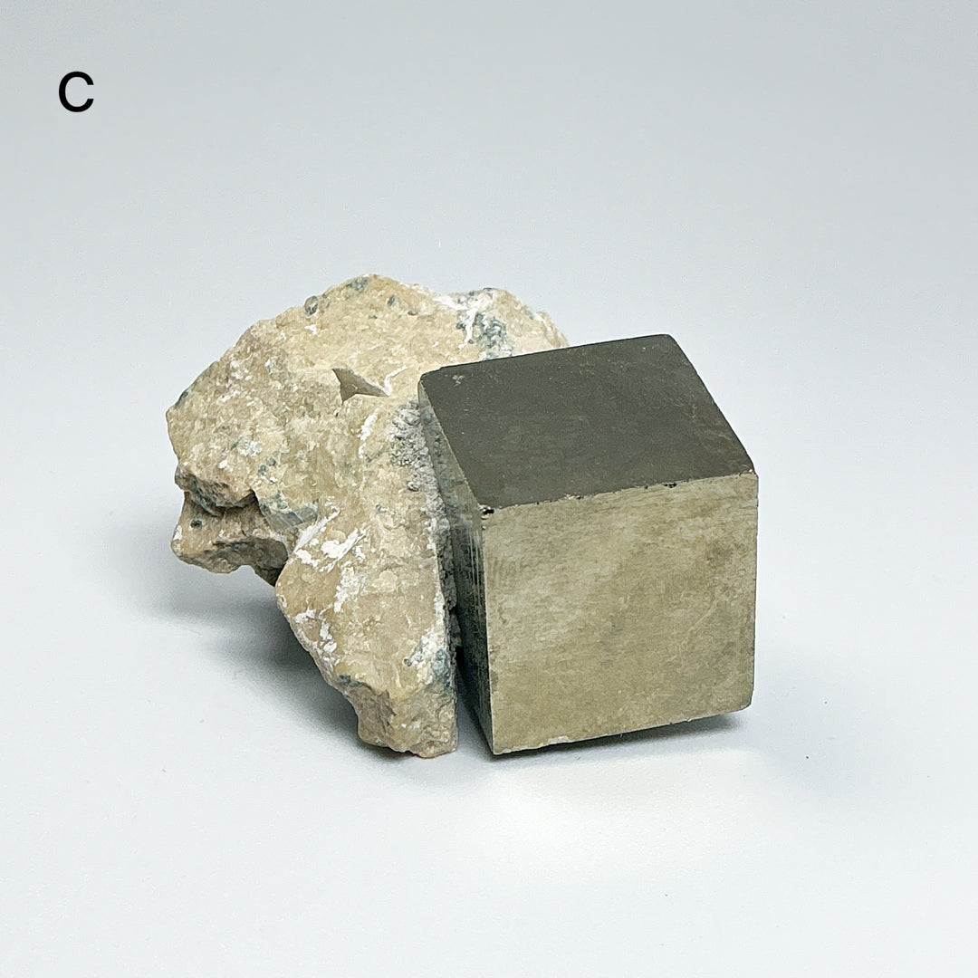 Iron Pyrite Cube in Matrix
