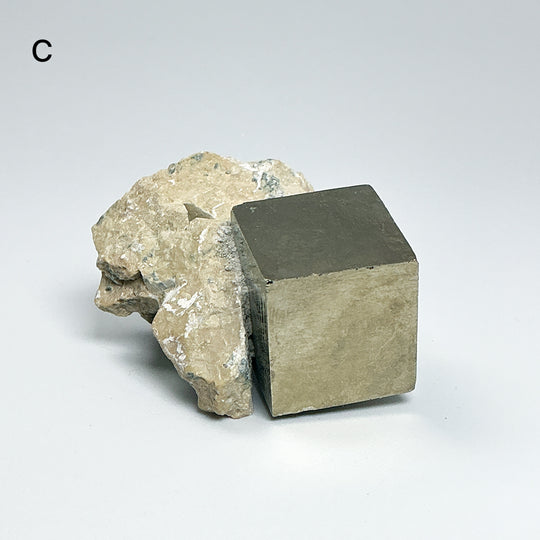 Iron Pyrite Cube in Matrix