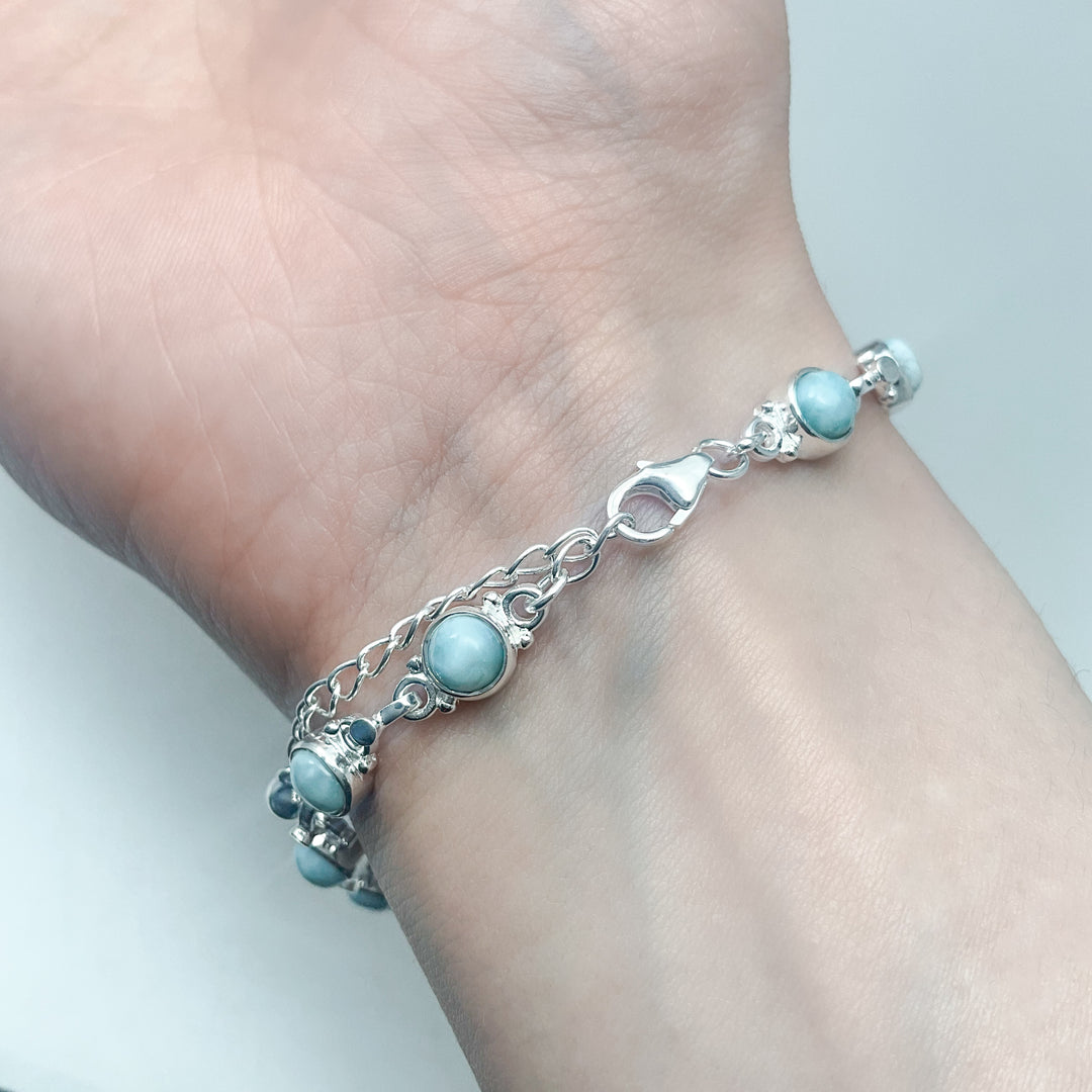 Larimar Sterling Silver Bracelet