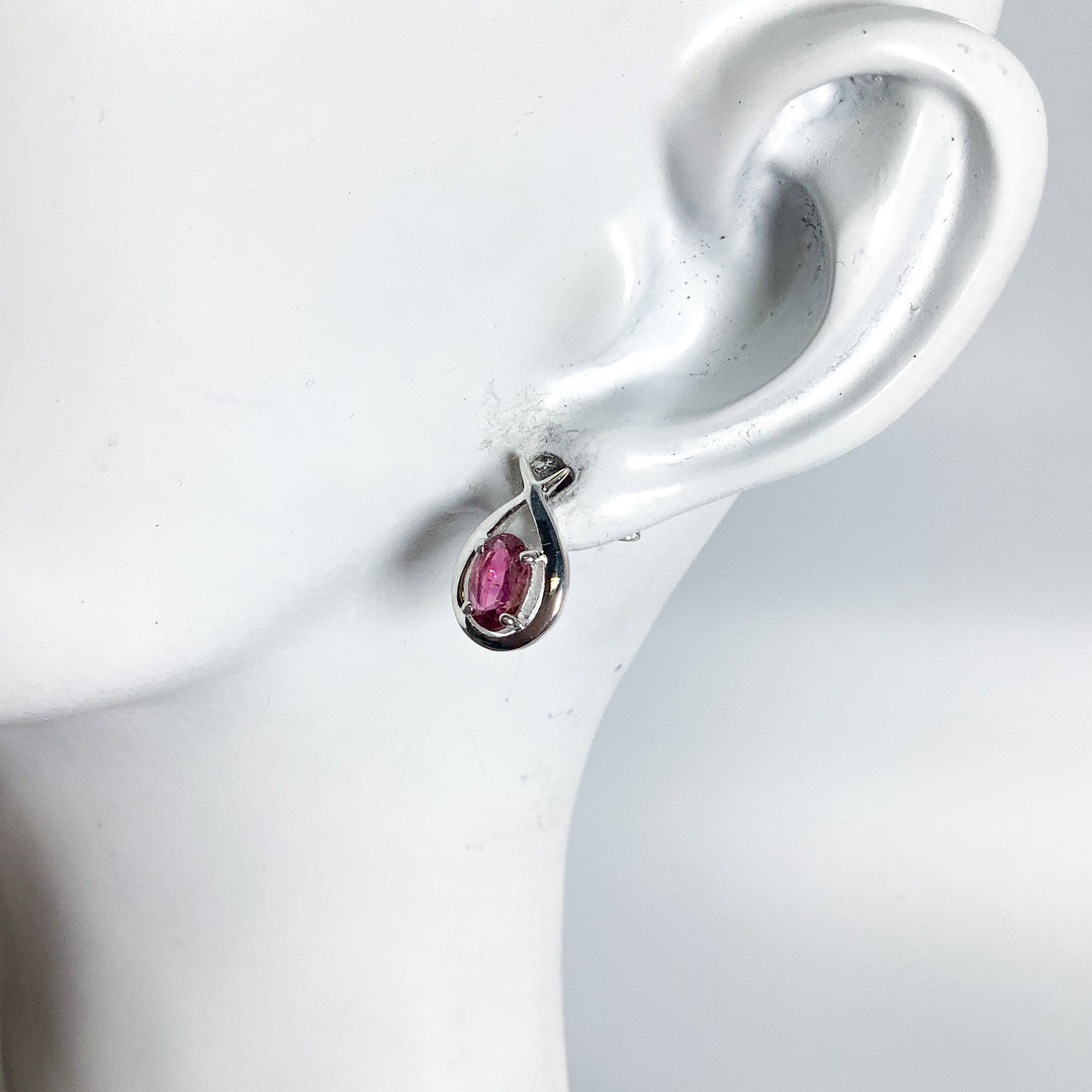Pink Tourmaline Stud Earrings