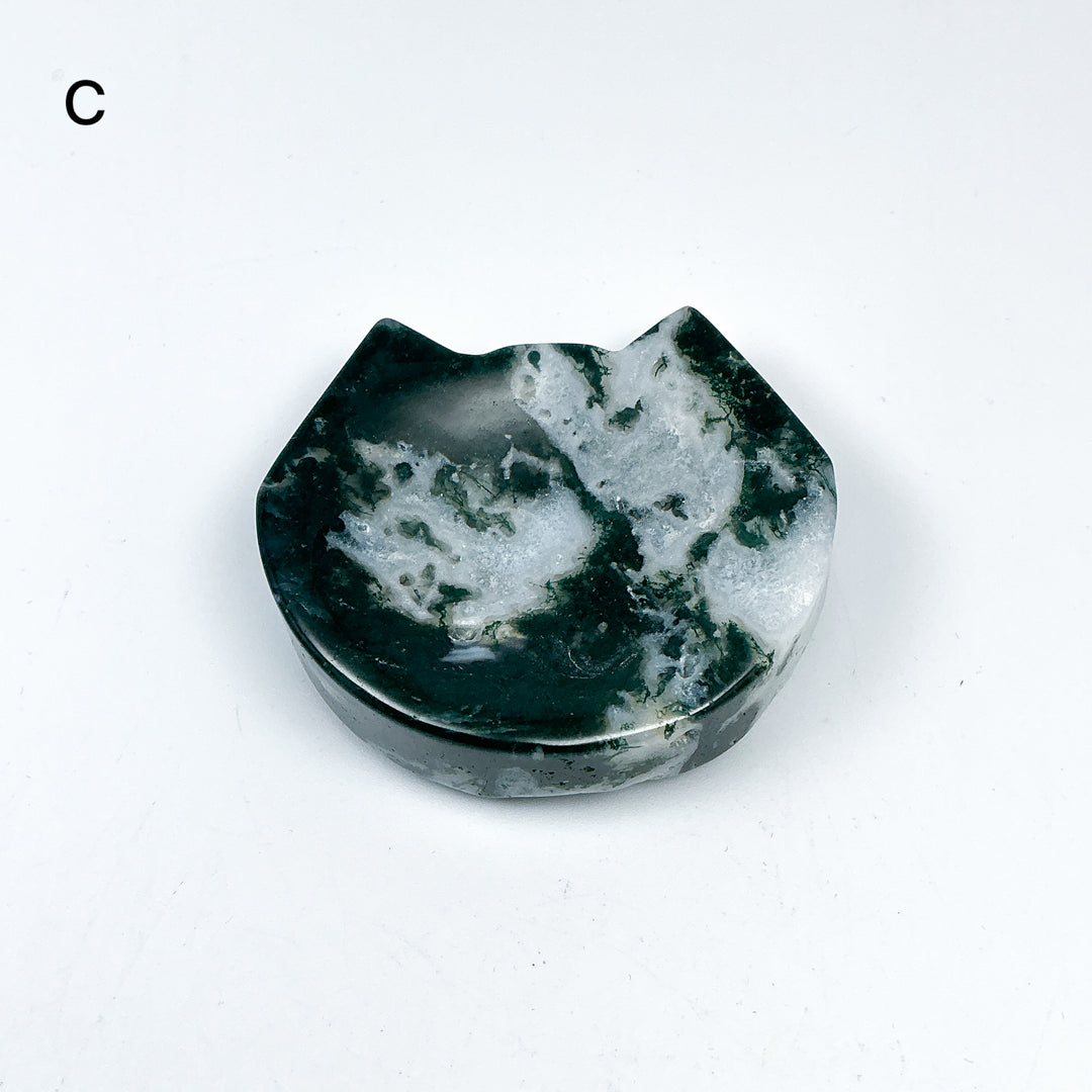 Moss Agate Cat Mini Bowl - Rocks and Gems Canada