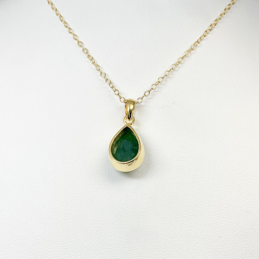 Canadian Jade Gold Finish Pendant - Rocks and Gems Canada