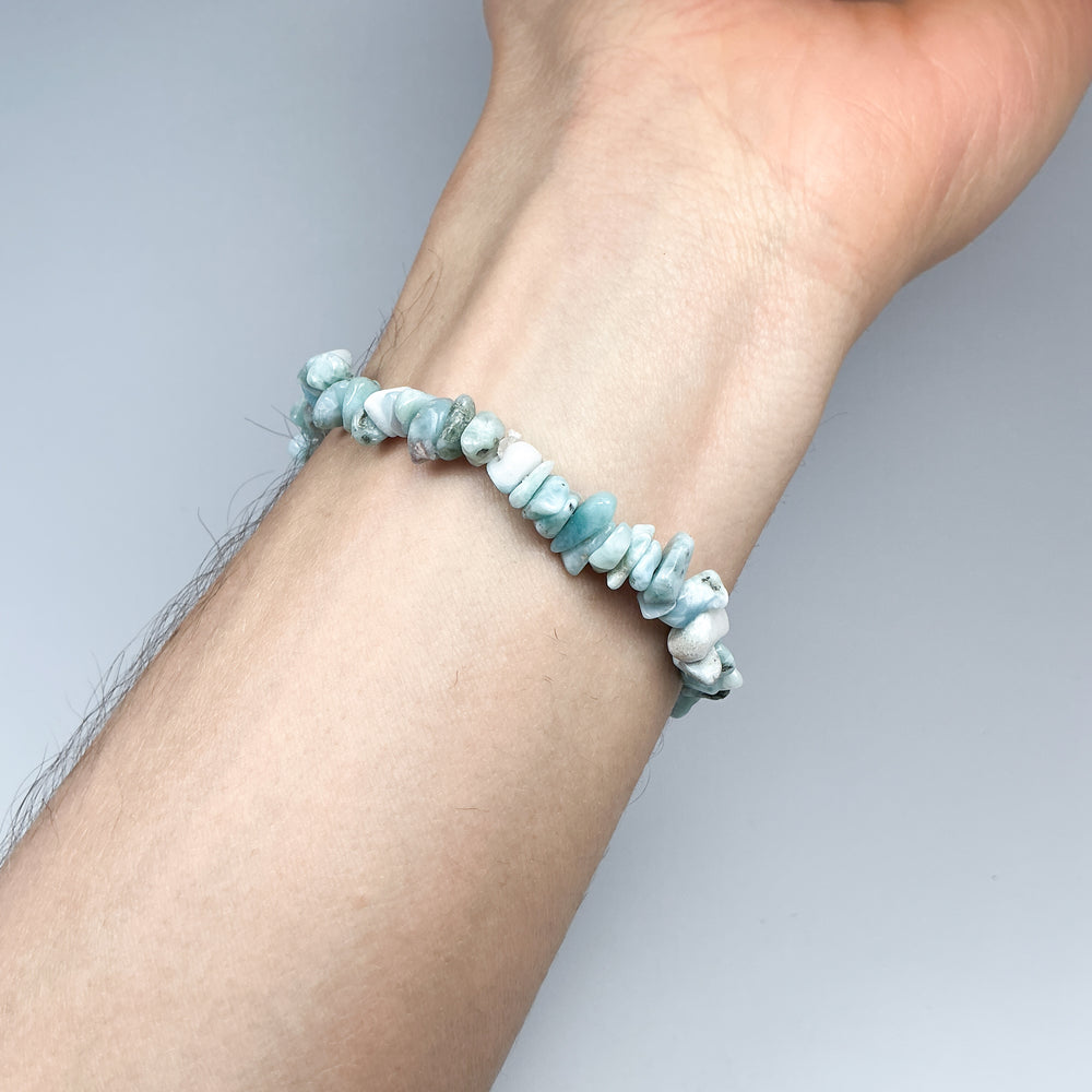 Larimar Chip Beaded Bracelet
