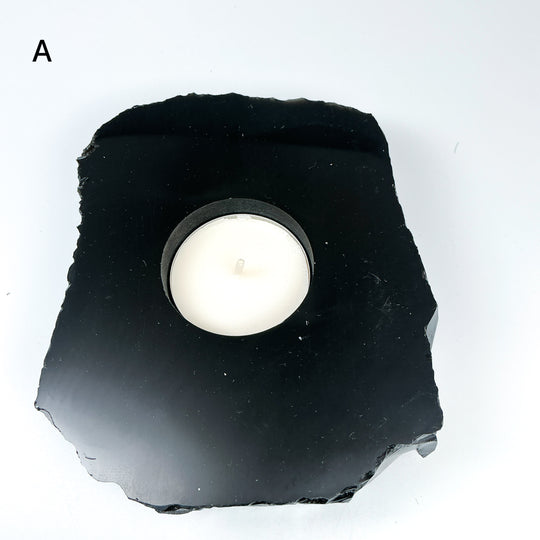 Black Obsidian Candle Holder - Rocks and Gems Canada