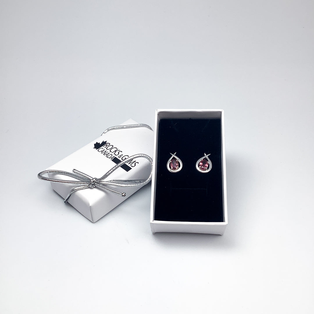 Pink Tourmaline Stud Earrings