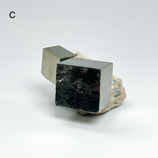 Iron Pyrite Cube in Matrix
