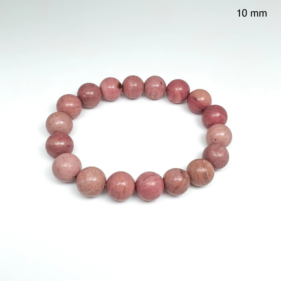Pink Rhodonite Beaded Bracelet - Rocks and Gems Canada