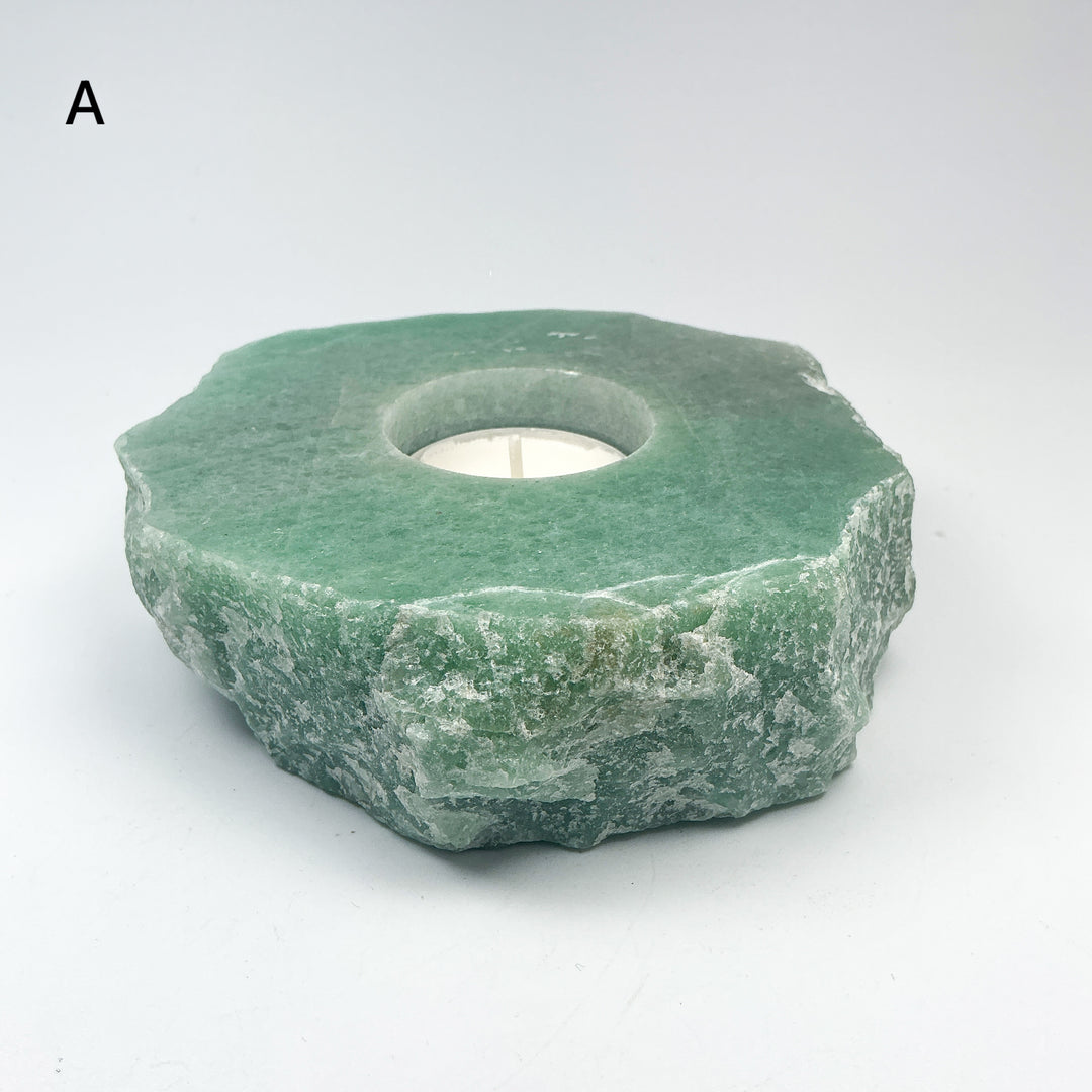 Green Aventurine Candle Holder - Rocks and Gems Canada