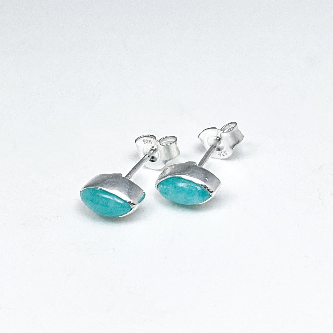 Amazonite Stud Earrings - Rocks and Gems Canada