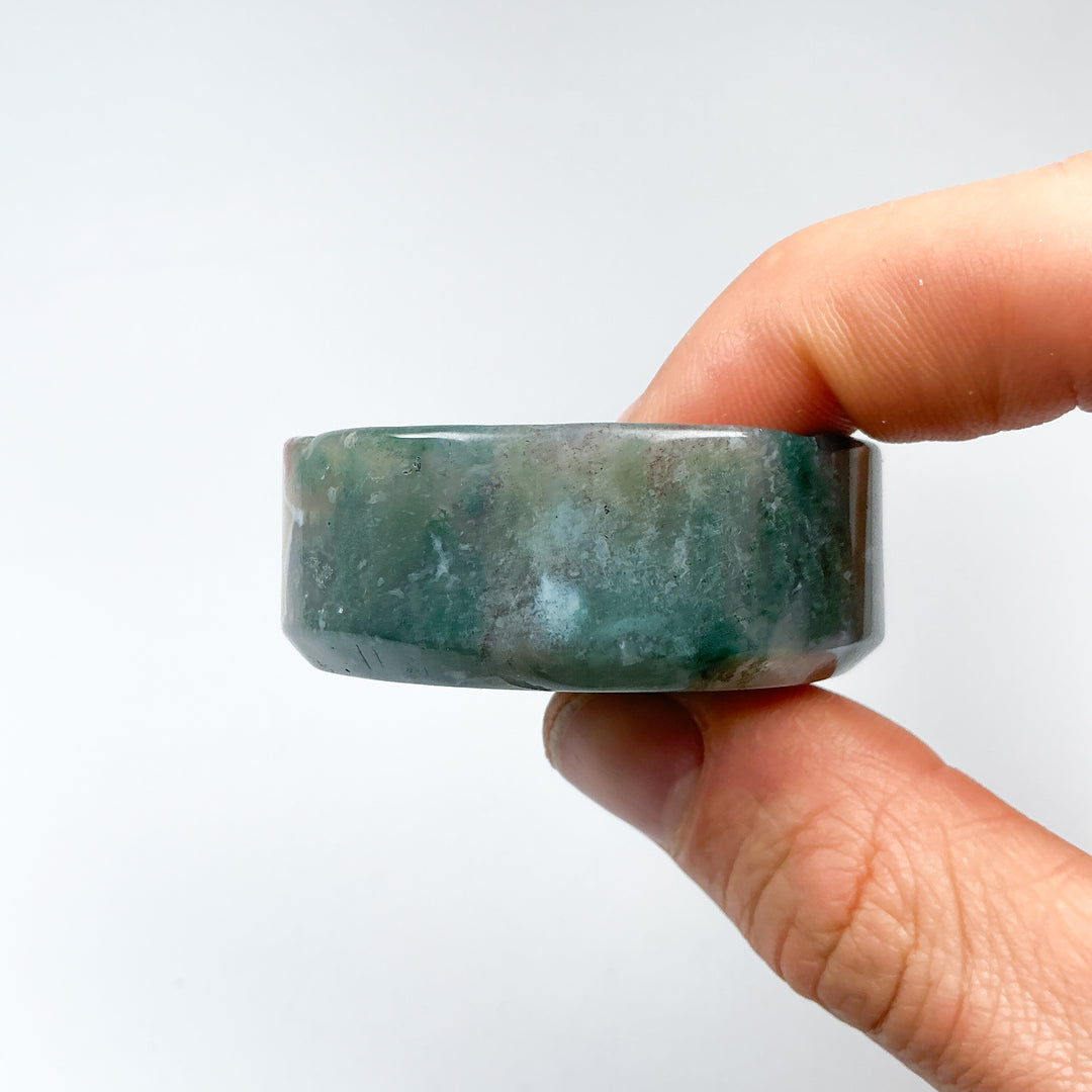 Moss Agate Cat Mini Bowl - Rocks and Gems Canada