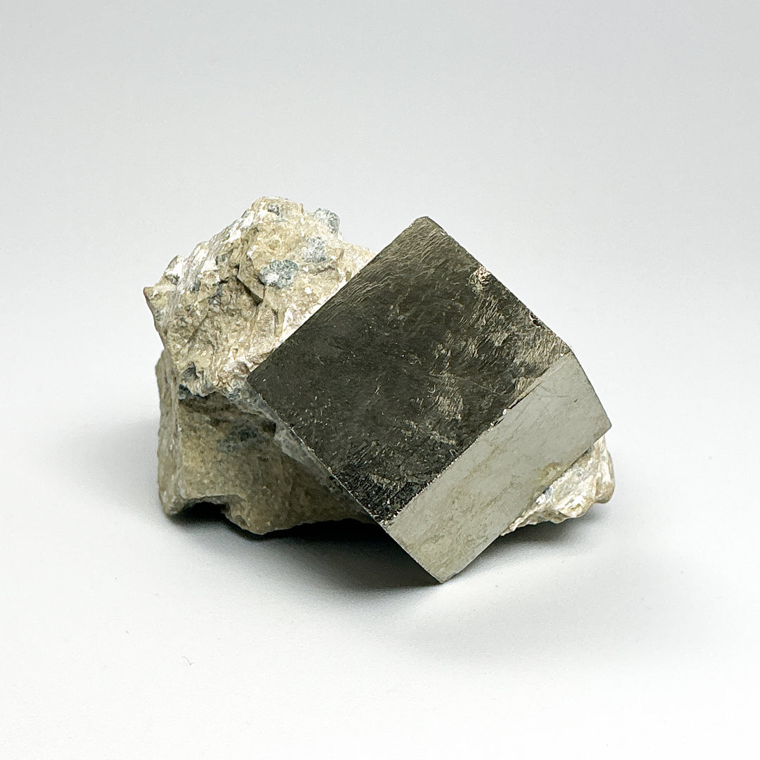Iron Pyrite Cube in Matrix