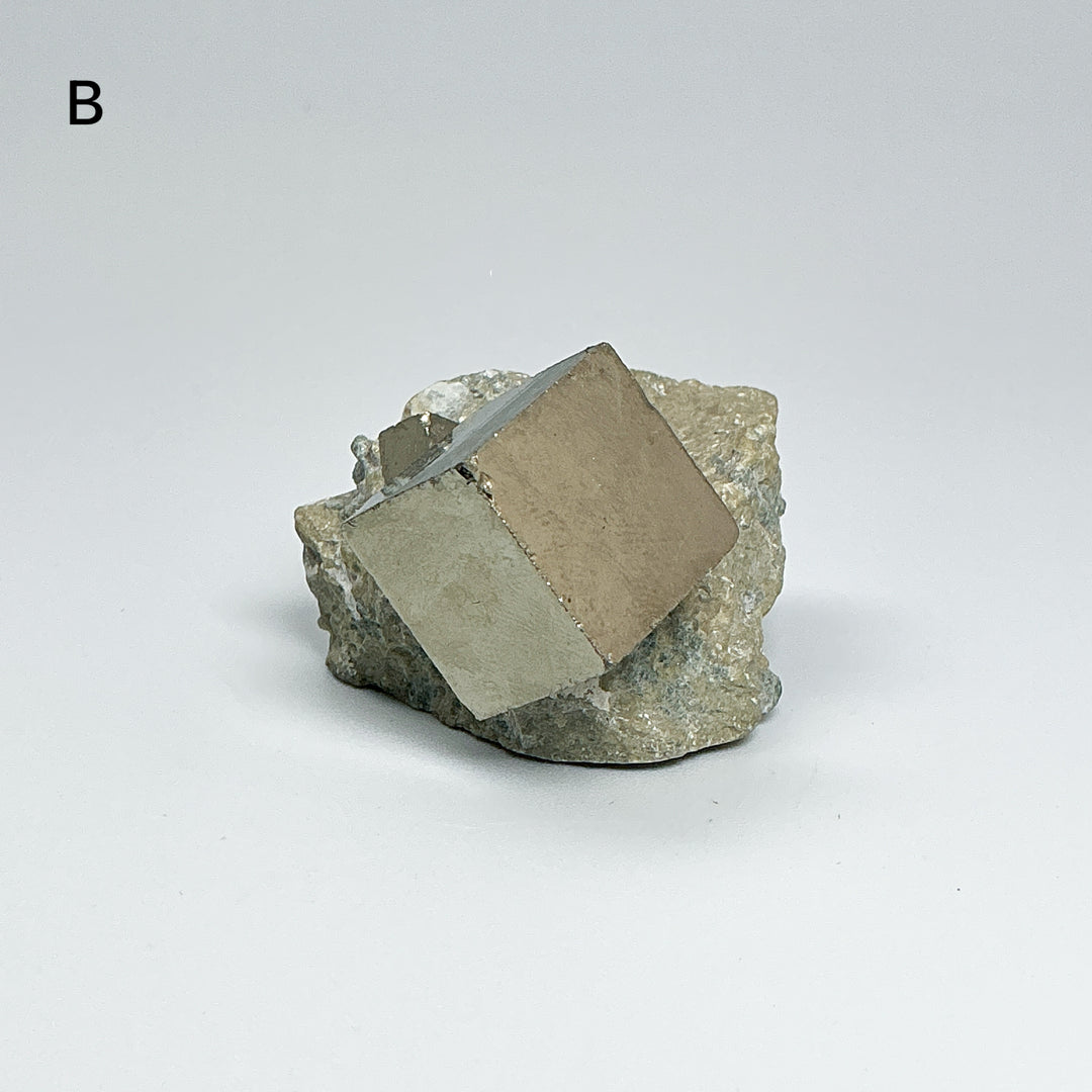 Iron Pyrite Cube in Matrix