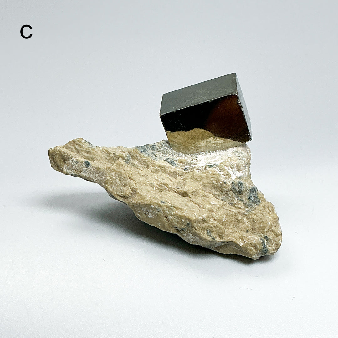 Iron Pyrite Cube in Matrix