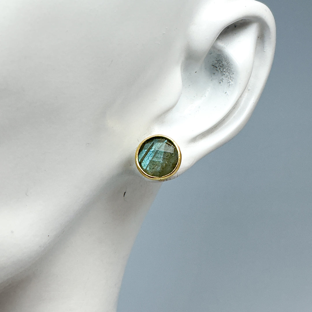 Labradorite Stud Earrings - Rocks and Gems Canada