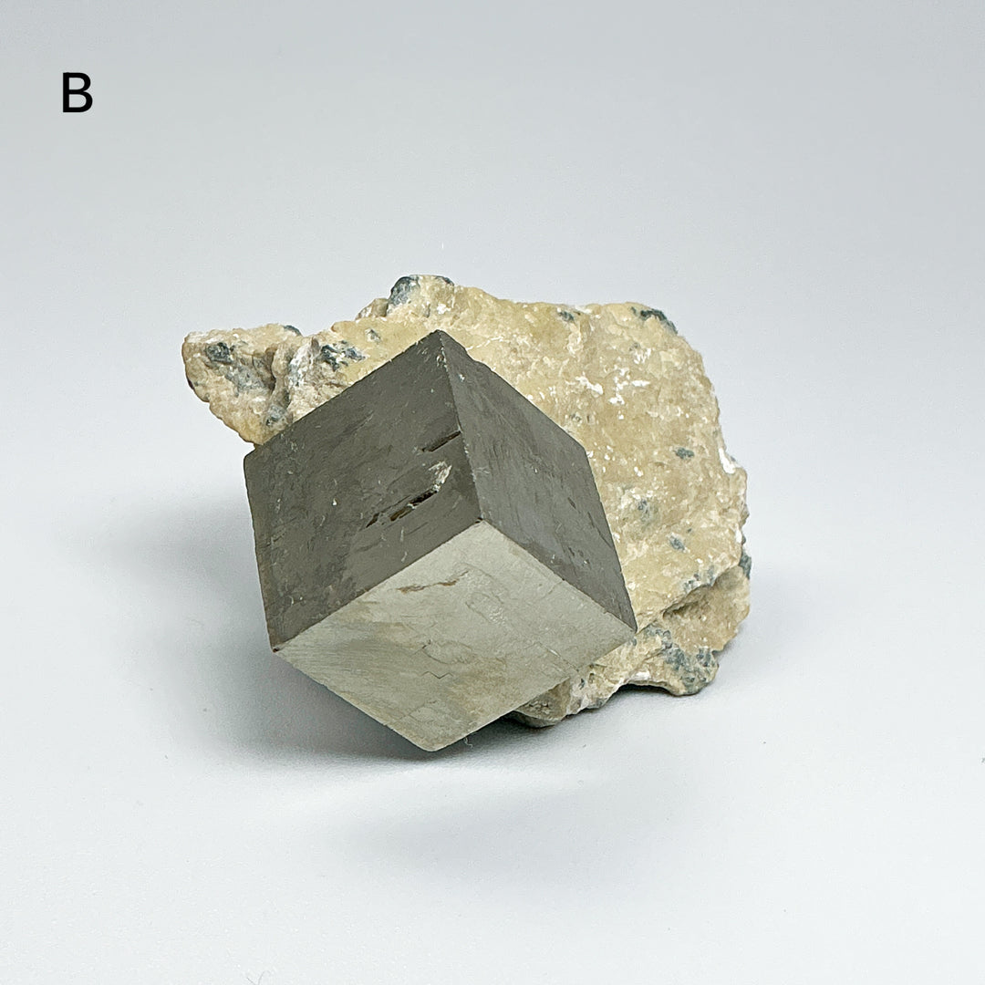 Iron Pyrite Cube in Matrix