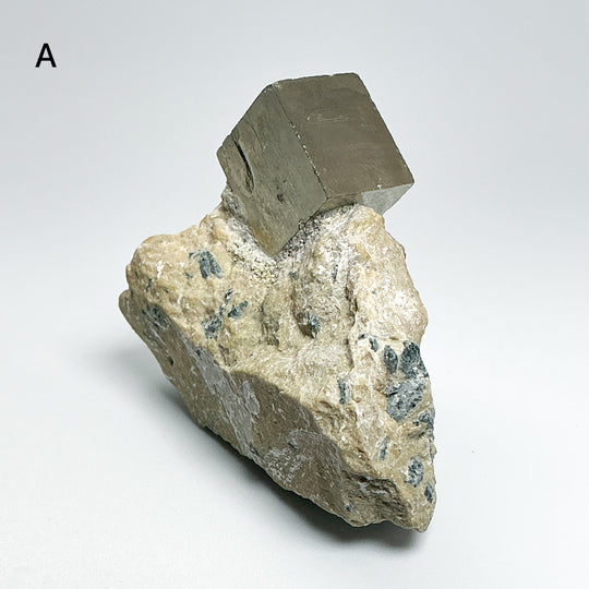 Iron Pyrite Cube in Matrix