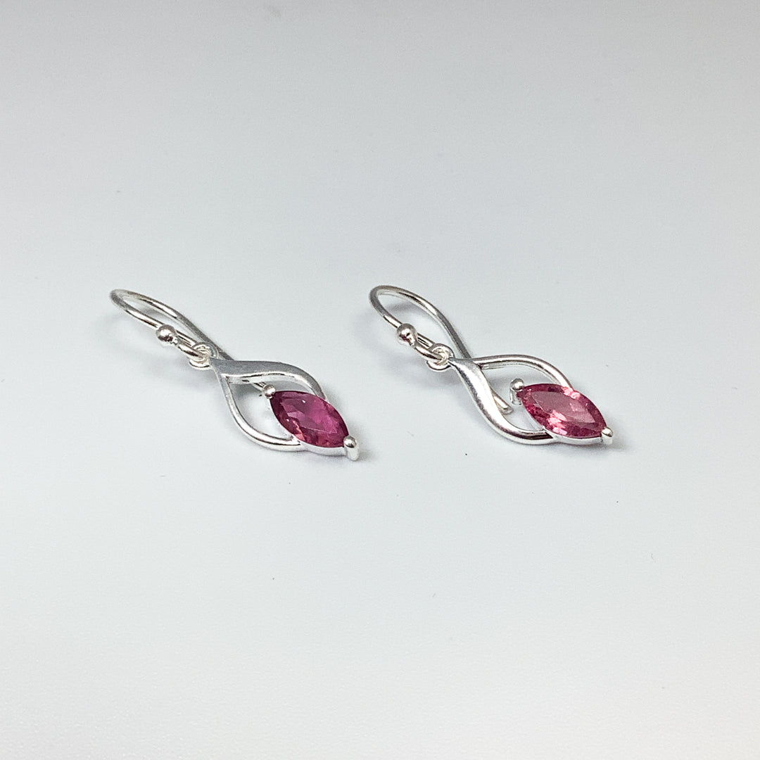 Pink Tourmaline Dangle Earrings