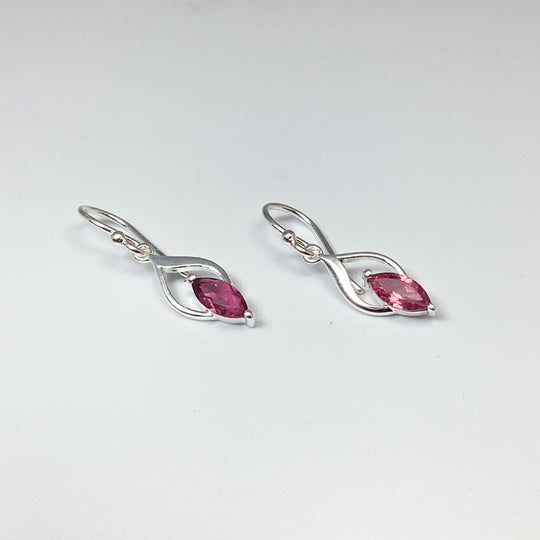 Pink Tourmaline Dangle Earrings