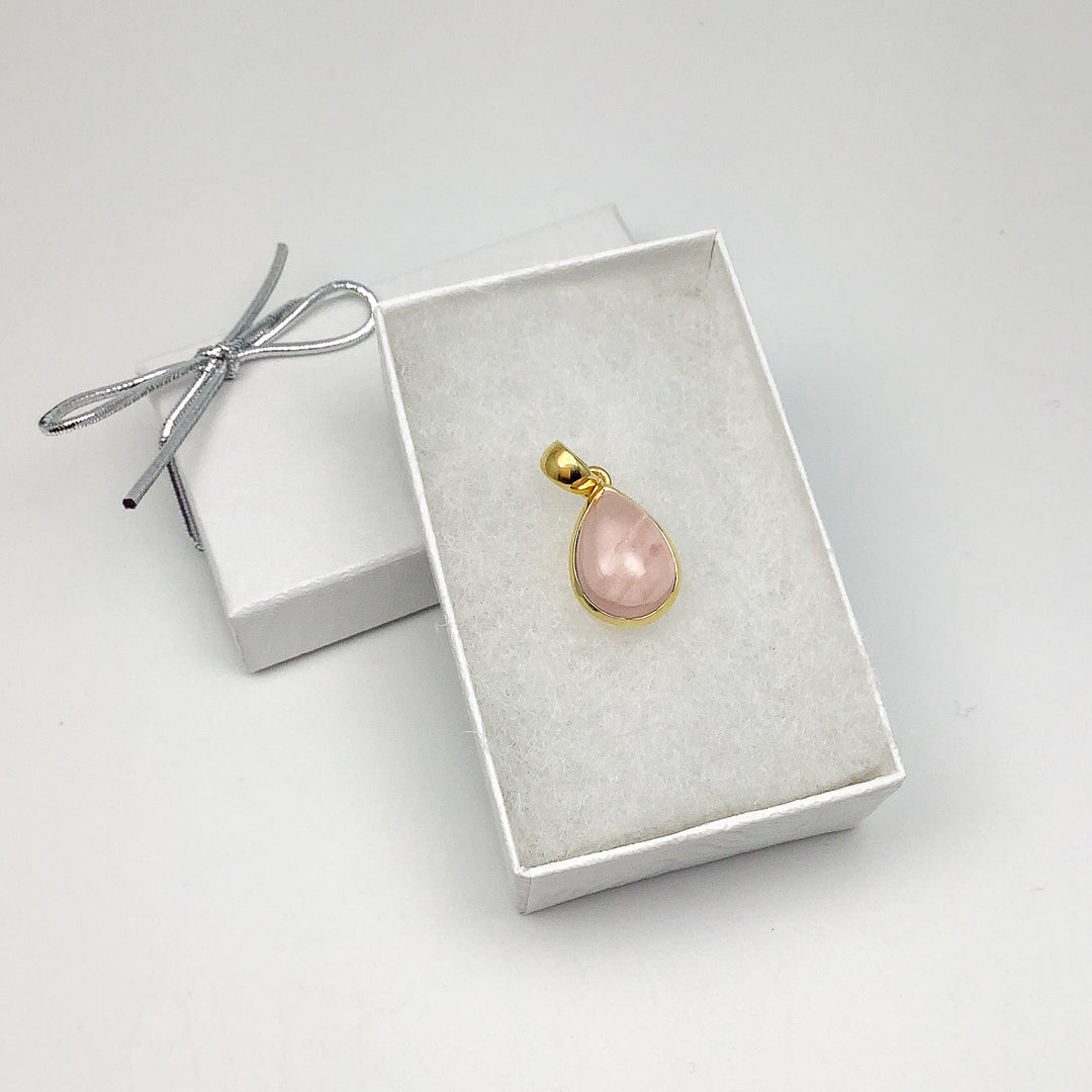 Rose Quartz Gold Finish Pendant - Rocks and Gems Canada