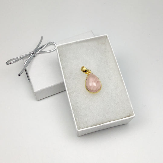 Rose Quartz Gold Finish Pendant - Rocks and Gems Canada