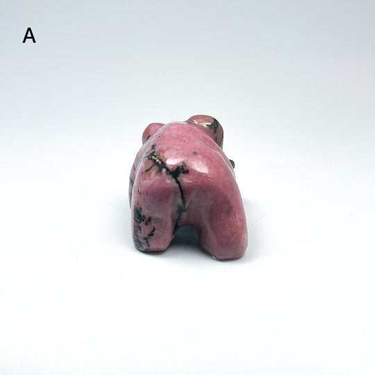 Rhodonite Bear with Canadian Jade Fish Carving - Rocks and Gems Canada